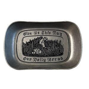 Wilton Vintage Give Us this Day pewter bread tray, excellent condition